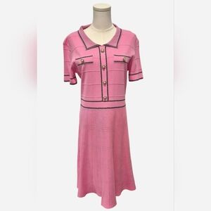 Alexia Admor Pink Midi Dress with Button Detail